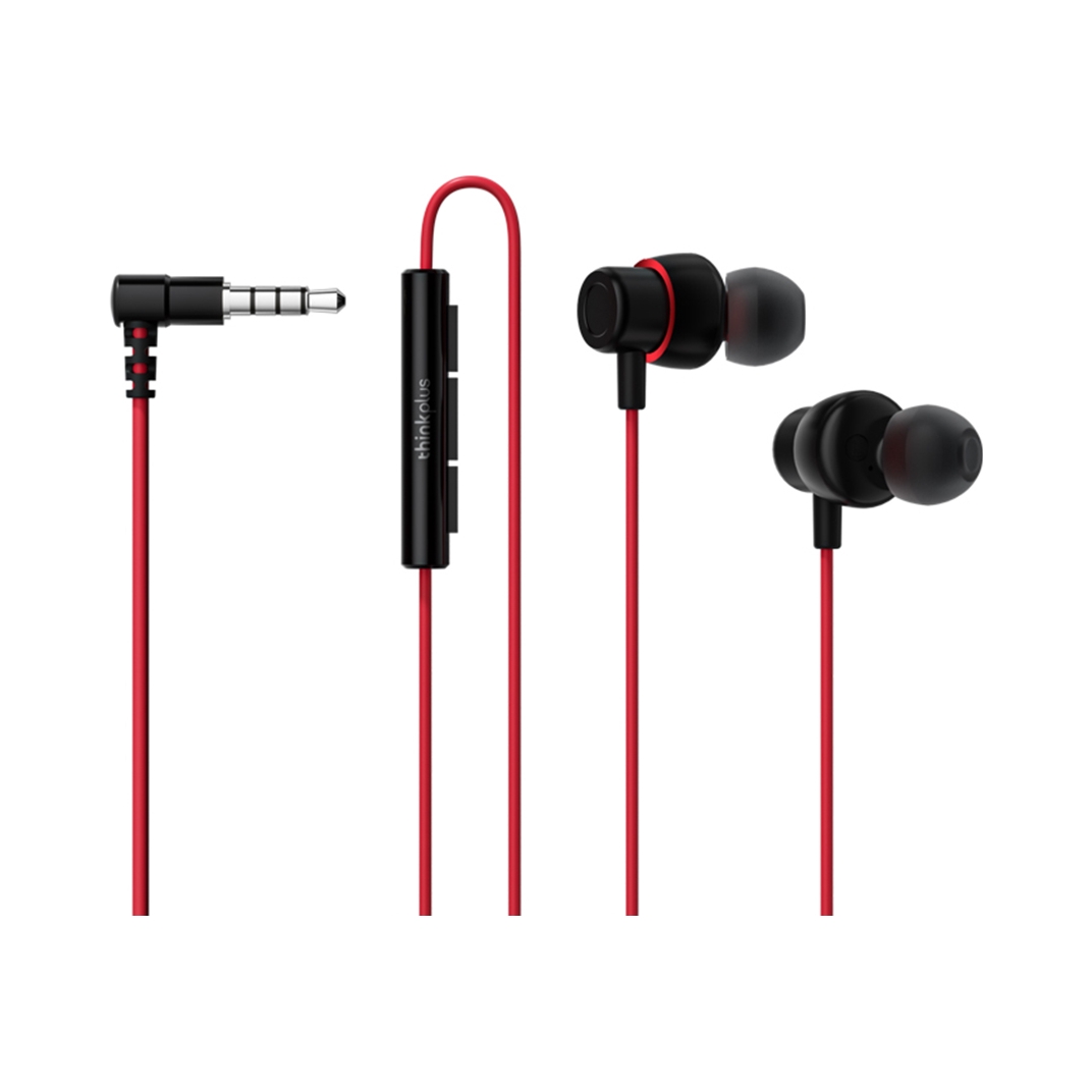 Lenovo/联想 TW15 入耳式 有线 耳机 降噪 高清通话 舒适佩戴 音质清晰 高音质 听声辨位 红色