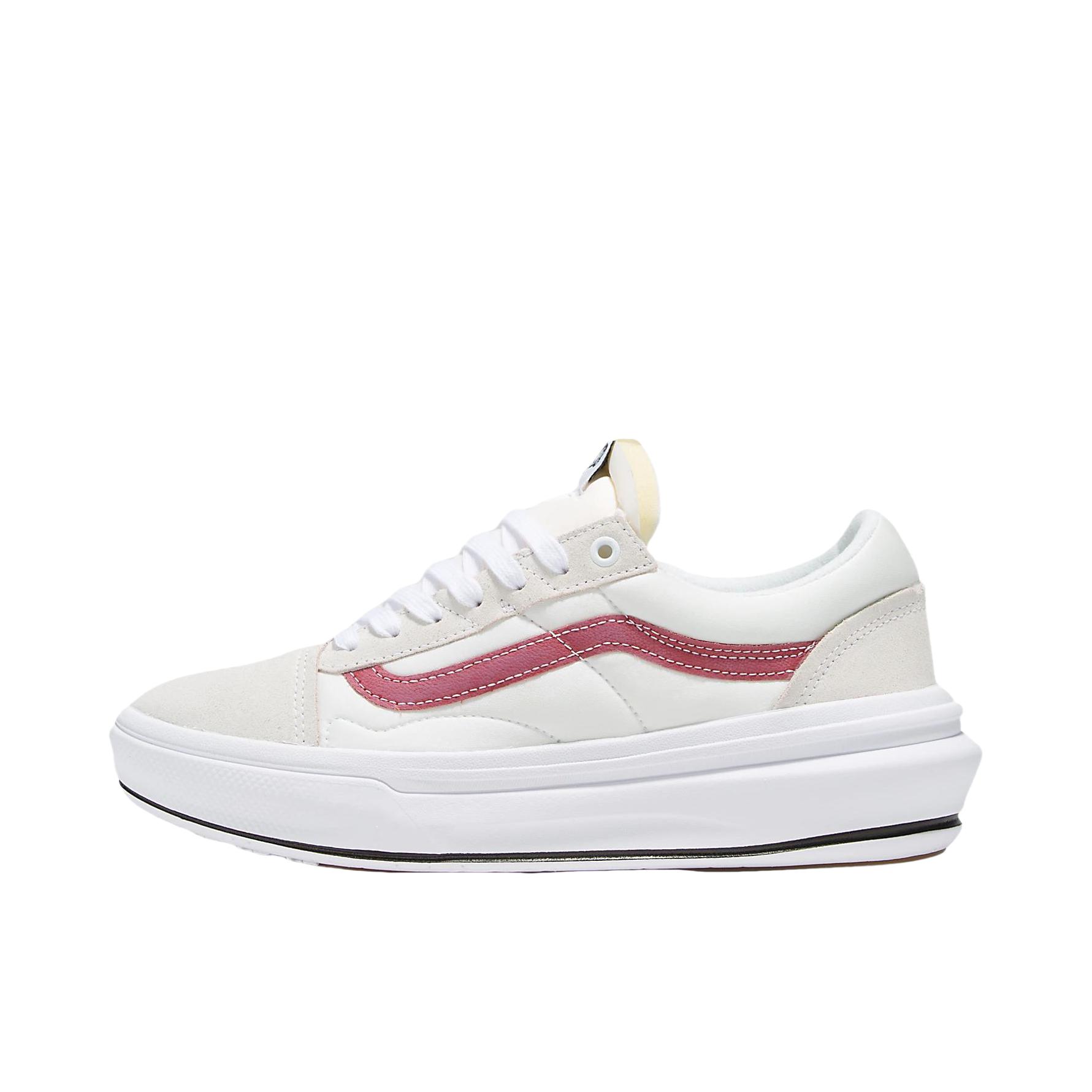 推荐商品：Vans/范斯 Old Skool Overt CC 增高厚底 防滑 运动休闲鞋 米色/红色
