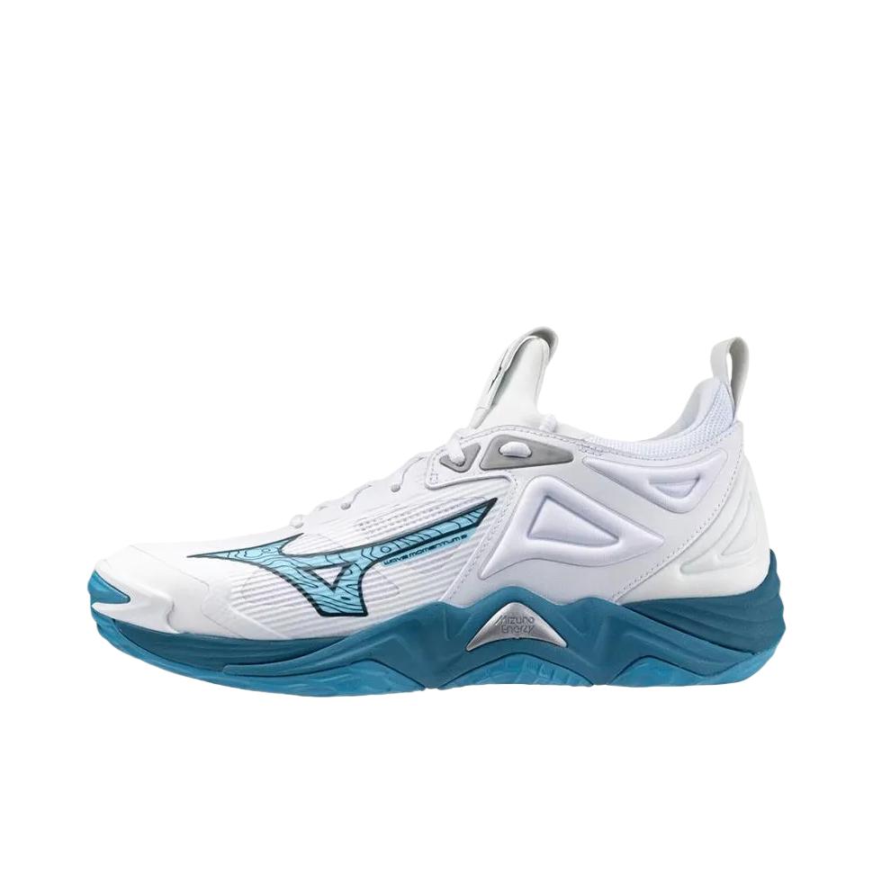 推荐商品：Mizuno/美津浓 Wave Momentum 3 轻便舒适 防滑缓震 排球鞋 白色/蓝色