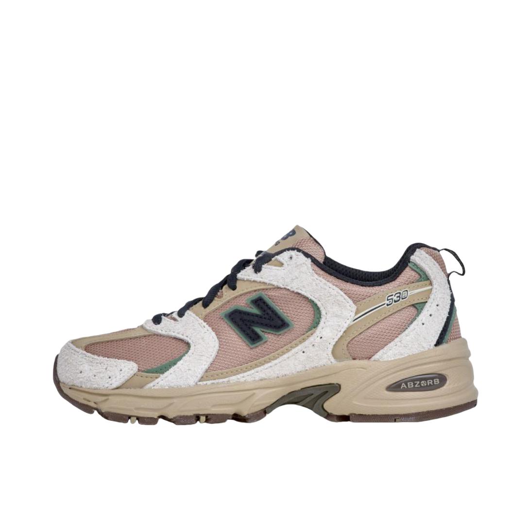 推荐商品：New Balance MR530 跑鞋 圆头经典拼接复古缓震防滑耐磨网面透气支撑 B宽/棕色/米色 