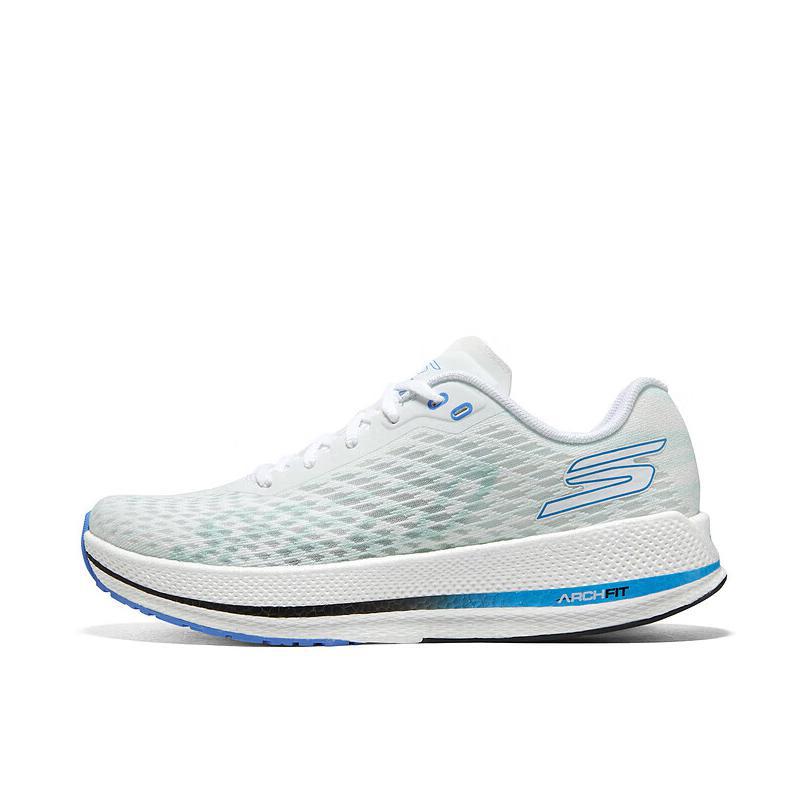 推荐商品：Skechers/斯凯奇 Go Run Razor 4 舒适缓震 网布透气 防滑耐磨 百搭时尚 慢跑 跑鞋 女款/白色/蓝色
