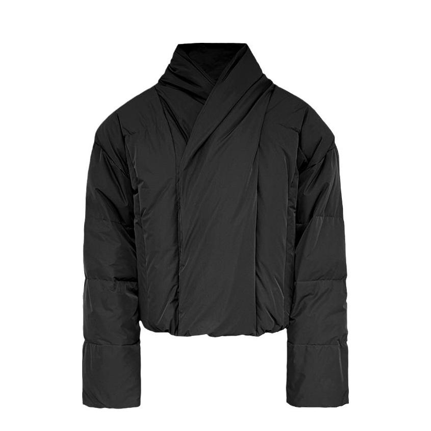 推荐商品：JCAESAR 围巾耐磨鹅绒加厚短款羽绒服 JC24FW065 黑