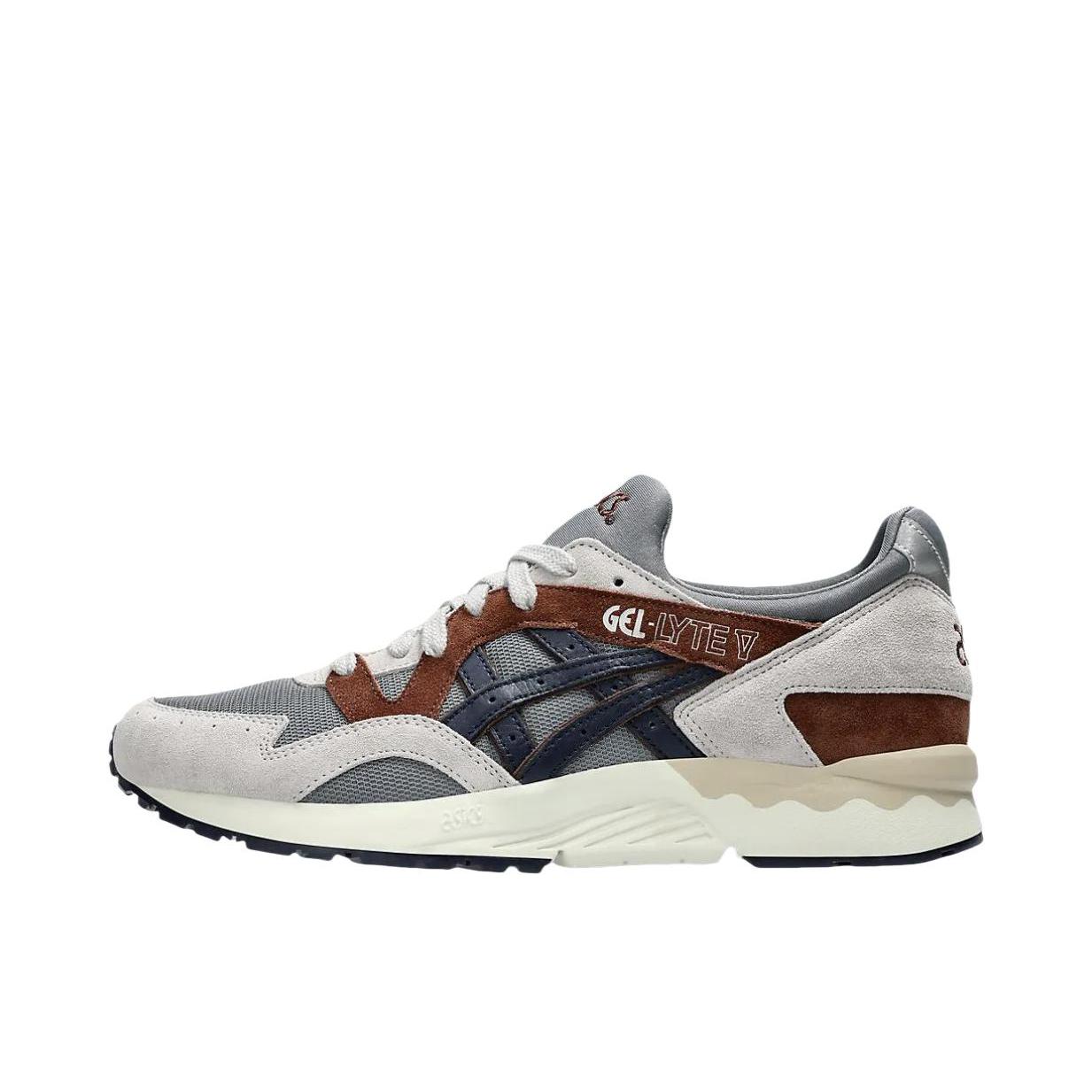 推荐商品：Asics/亚瑟士 Gel-Lyte V 跑鞋 减震回弹耐磨防滑舒适透气百搭时尚复古织物低帮 灰色/酒红色