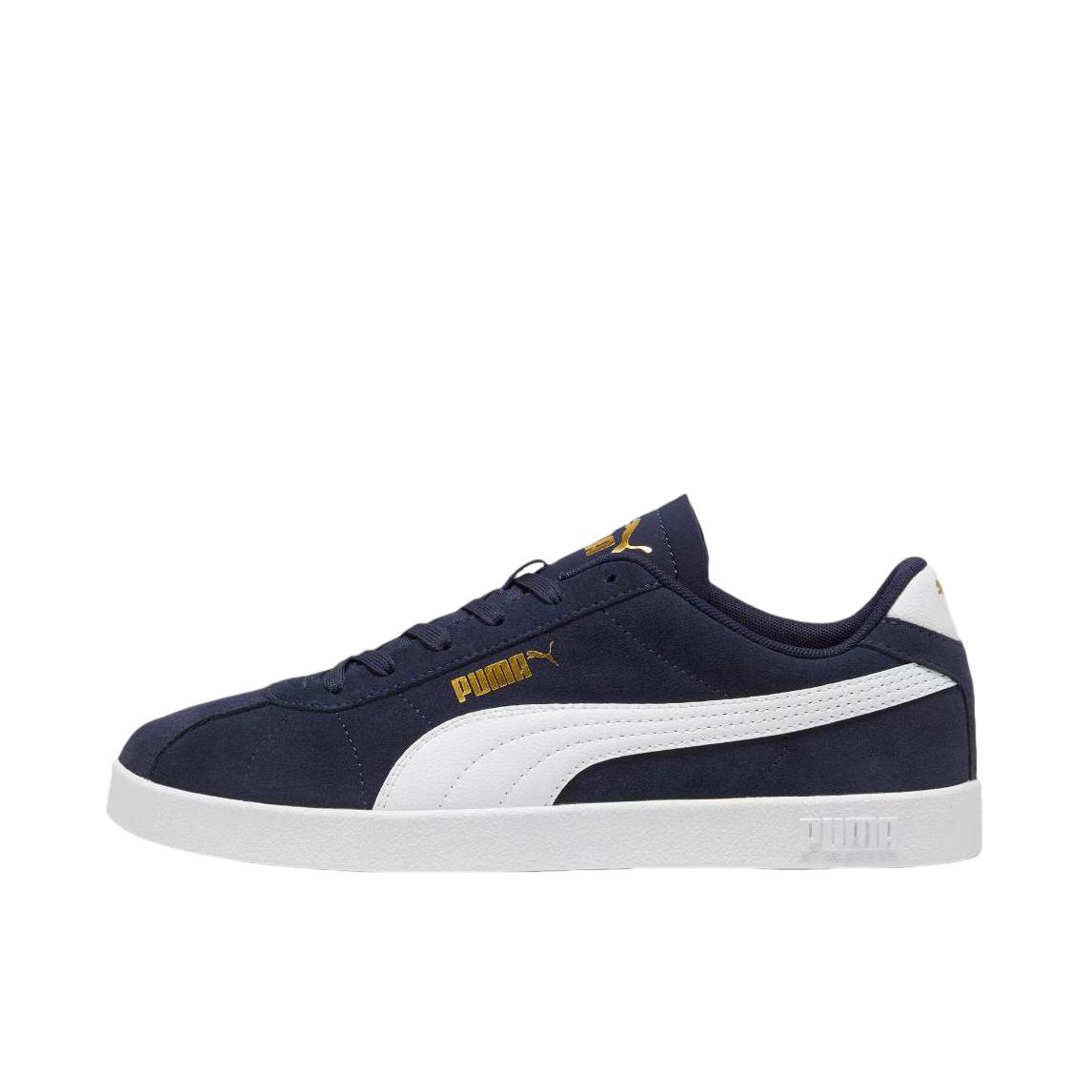 推荐商品：Puma/彪马 Club II Era T头鞋 德训鞋 板鞋 薄底防滑耐磨轻便低帮系带复古百搭支撑圆头贴合 海军蓝/白色/金色