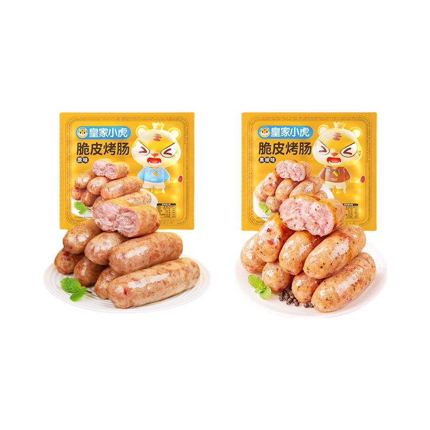 推荐商品：皇家小虎 脆皮烤肠 500g/袋 2口味组合