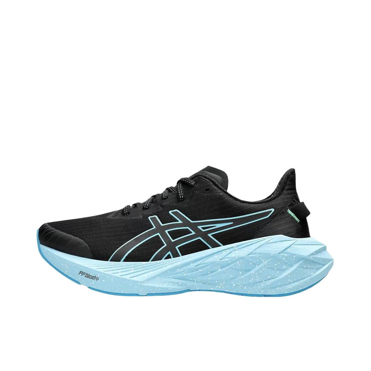 推荐商品：Asics/亚瑟士 Novablast 4 跑鞋 防滑耐磨缓震回弹舒适排汗透气织物长跑夜跑 黑色/青色