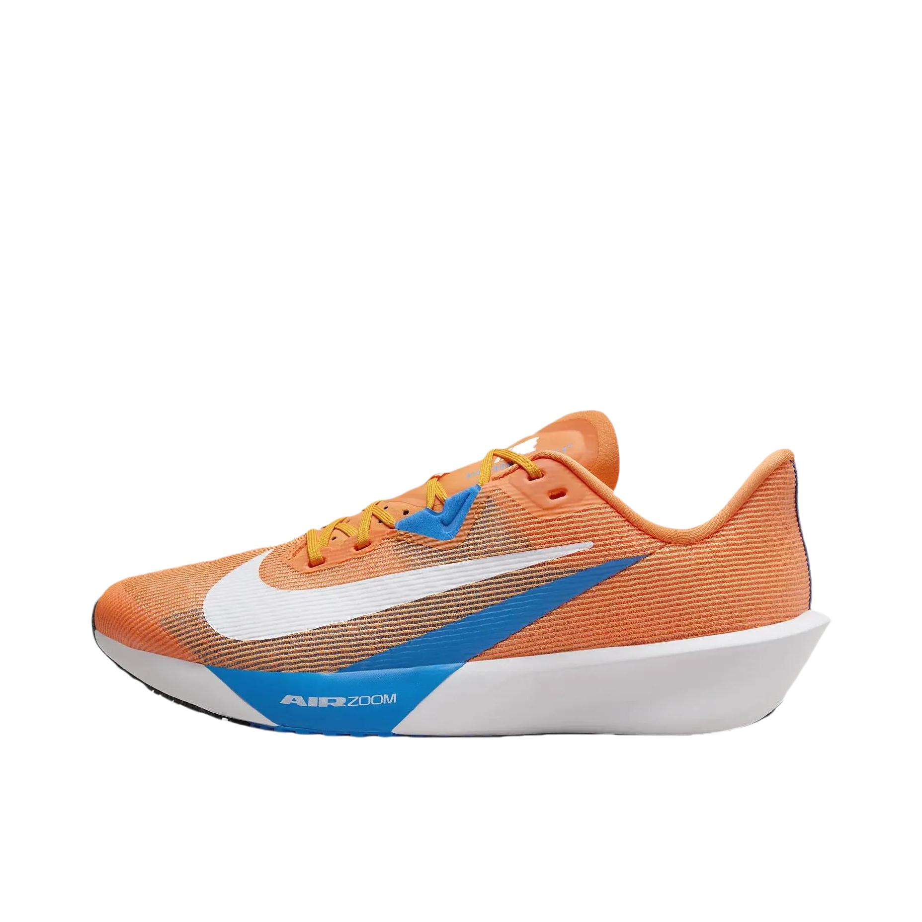 推荐商品：Nike Air Zoom Rival Fly 4 跑鞋 防滑缓震低帮休闲厚底运动回弹轻便竞速流光风 橙色/蓝色