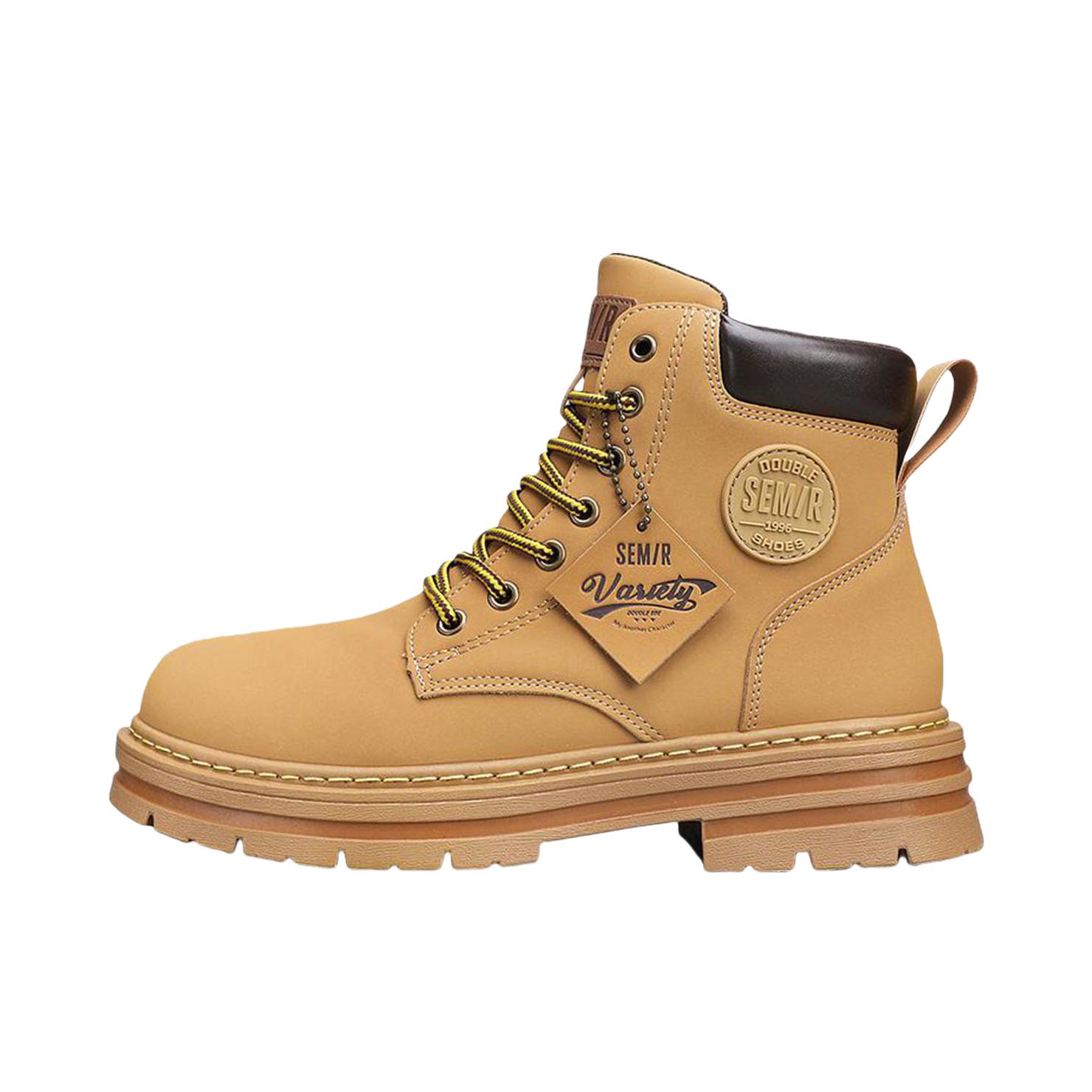 推荐商品：Semir/森马 英伦风 时尚潮流 舒适百搭 外穿 马丁靴 SMTX234011 黄色