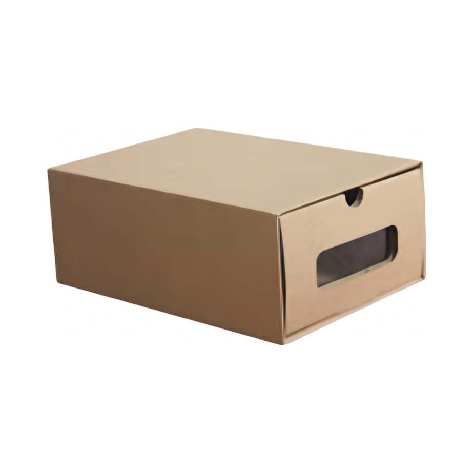 推荐商品：QDZX 抽屉式 可视窗牛皮纸鞋盒 收纳盒