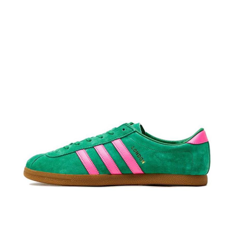 推荐商品：adidas Originals London 防滑耐磨 轻便透气 舒适百搭 德训鞋 板鞋 绿色/粉色
