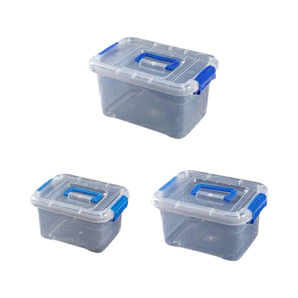推荐商品：爱瓷仕 塑料 透明带盖 收纳箱 多尺寸组合