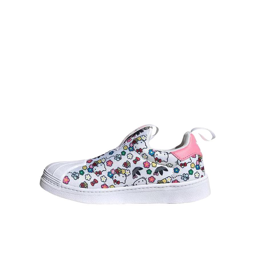 推荐商品：adidas Originals Superstar 360 一脚蹬 软底 贝壳头 板鞋儿童 Hello Kitty联名/小童/粉色