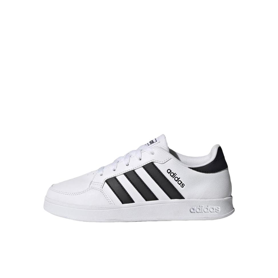 推荐商品：adidas Breaknet 魔术贴 舒适耐磨 轻便透气 轻运动 休闲 童鞋 小童/白色/纯黑