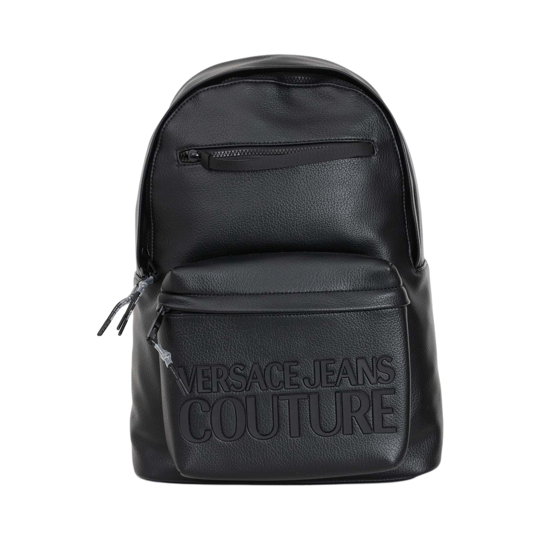 推荐商品：VERSACE JEANS COUTURE 秋冬系列 范思哲副线品牌logo标识拉链开合人造皮革双肩包