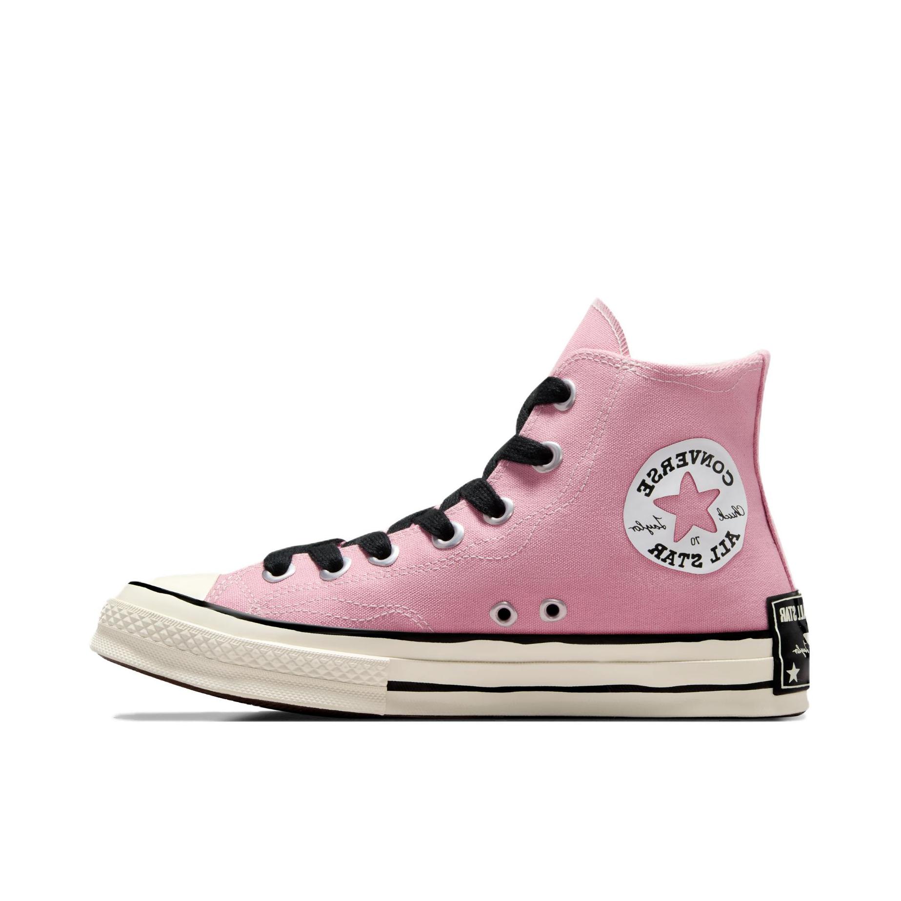 推荐商品：Converse/匡威 Chuck 70 帆布鞋 防滑耐磨薄底轻便透气舒适百搭复古时尚贴合圆头流光风 粉红色