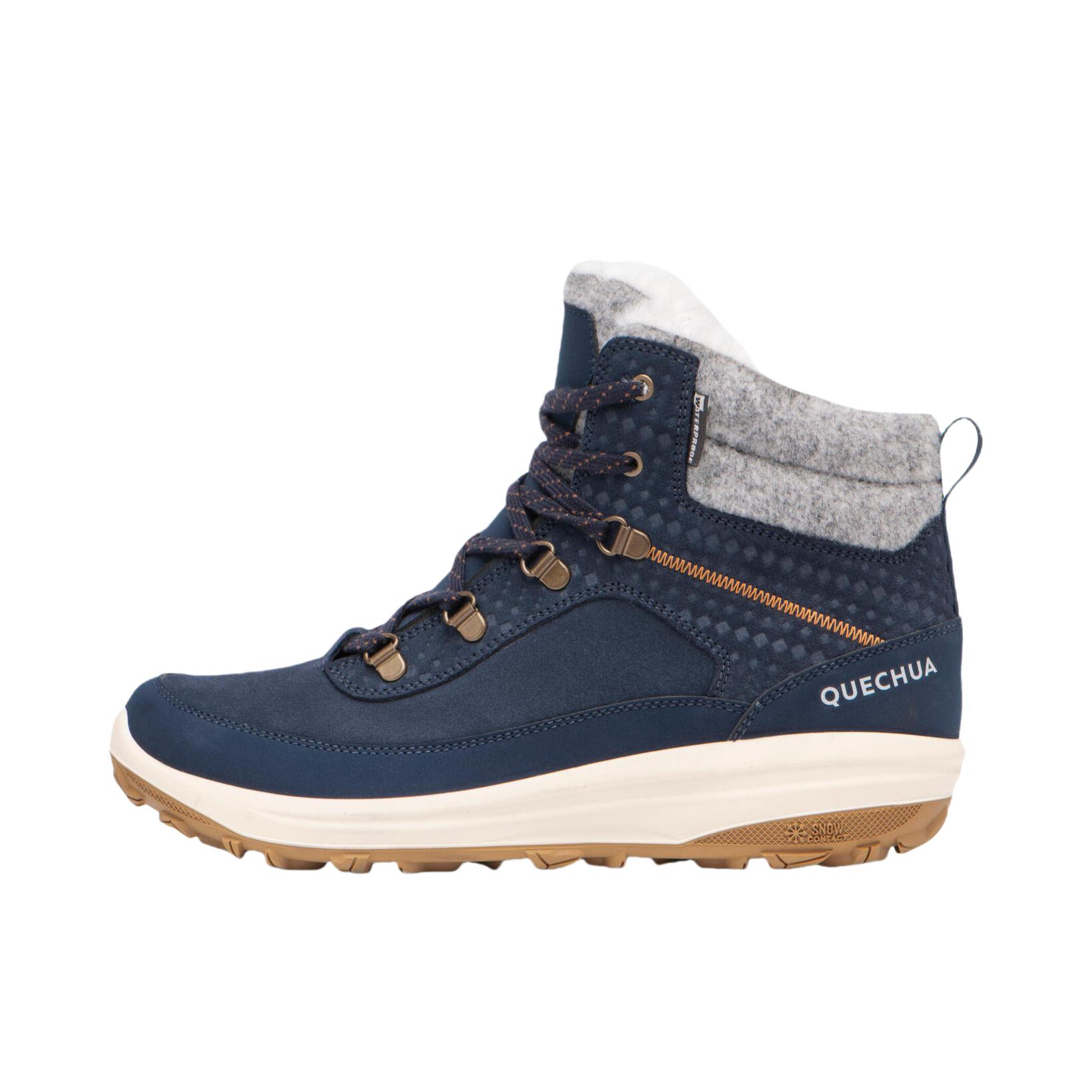 推荐商品：Decathlon/迪卡侬 SH900 保暖 防水 徒步 皮革 雪地靴 女款/深藏青色