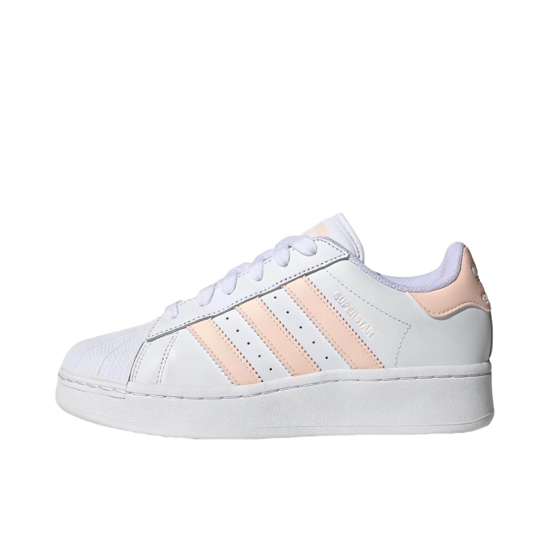 推荐商品：adidas Originals Superstar XLG 板鞋 贝壳头厚底增高舒适减震防滑耐磨轻便透气百搭时尚织物 白色/粉色