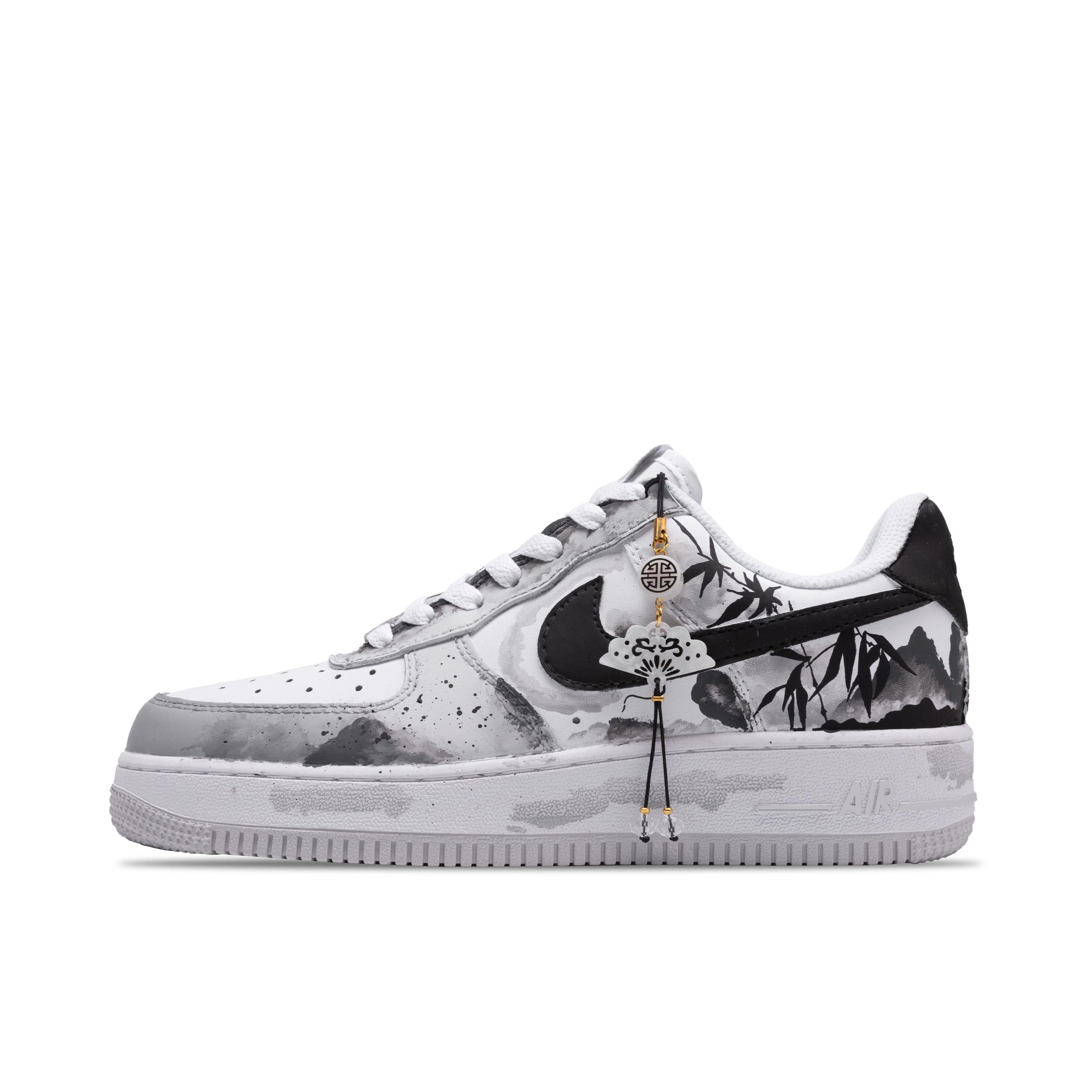 推荐商品：【定制款】 Nike Air Force 1 板鞋 防滑减震耐磨低帮增高 风雅墨客