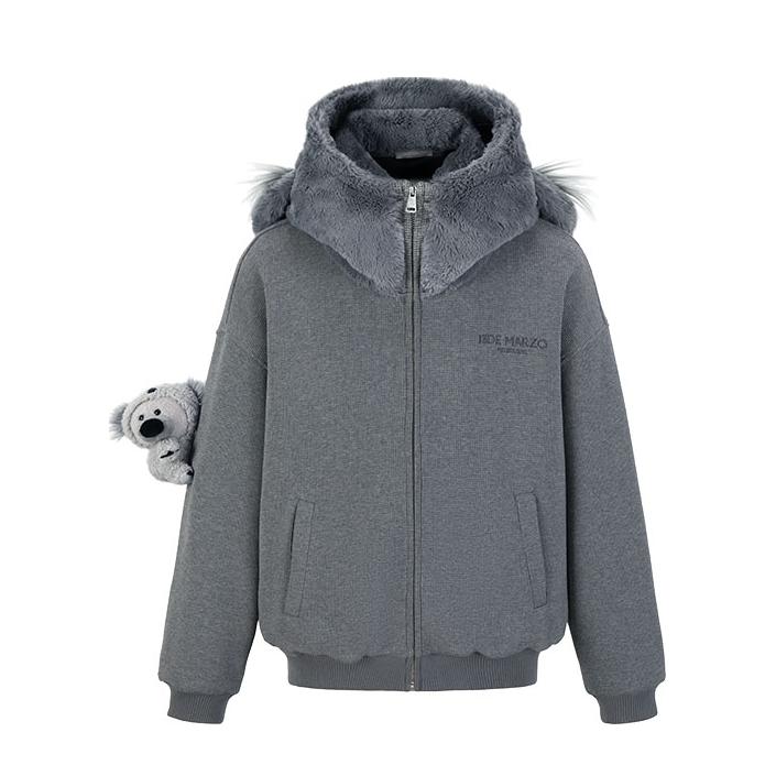 推荐商品：【梁伟铿同款】13DE MARZO 拉链开衫连帽卫衣 男女同款 FR24Q1223 灰