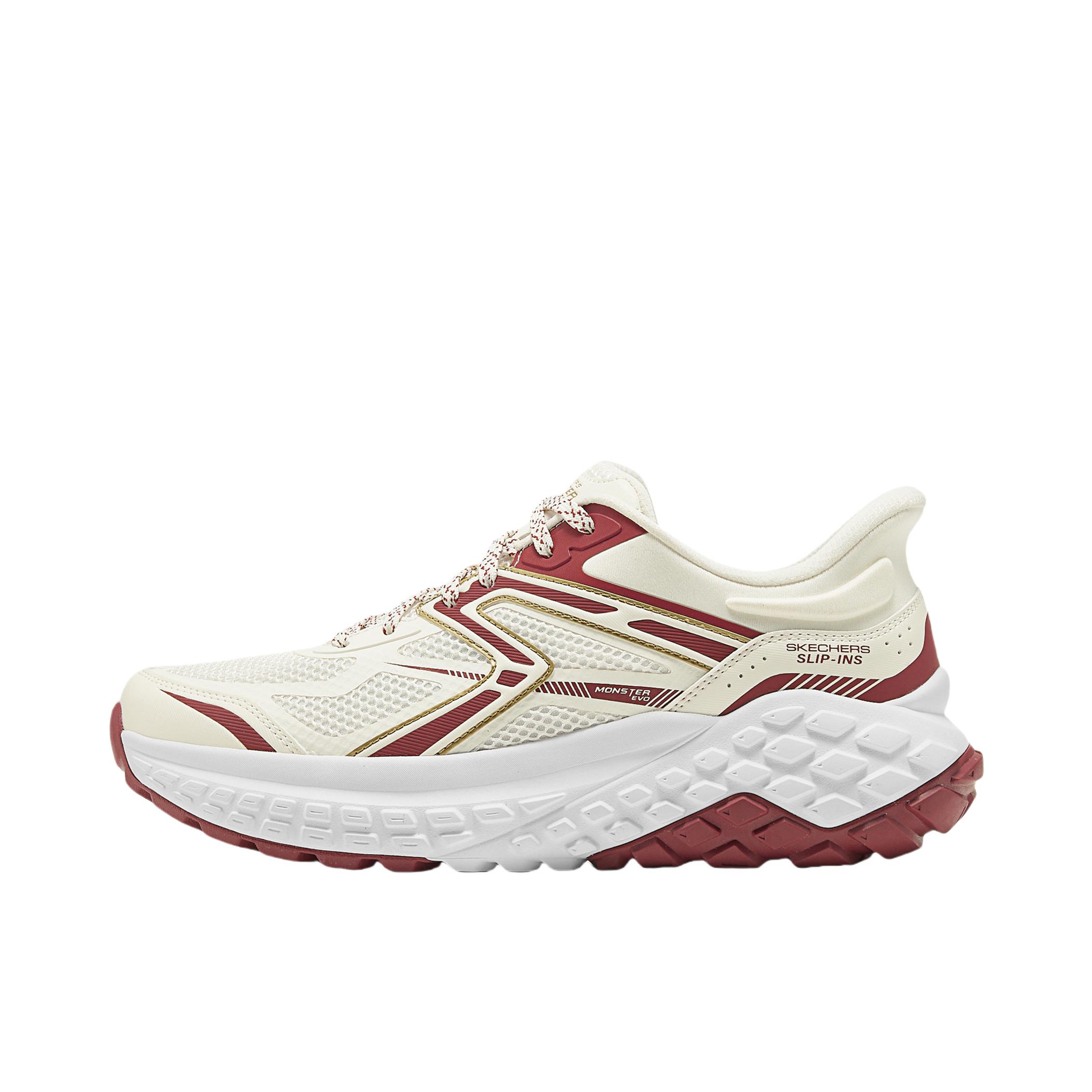 推荐商品：Skechers/斯凯奇  SPORT  怪兽鞋 老爹鞋 闪穿鞋  舒适缓震网布透气防滑耐磨百搭复古潮流时尚  男款/白色/红色