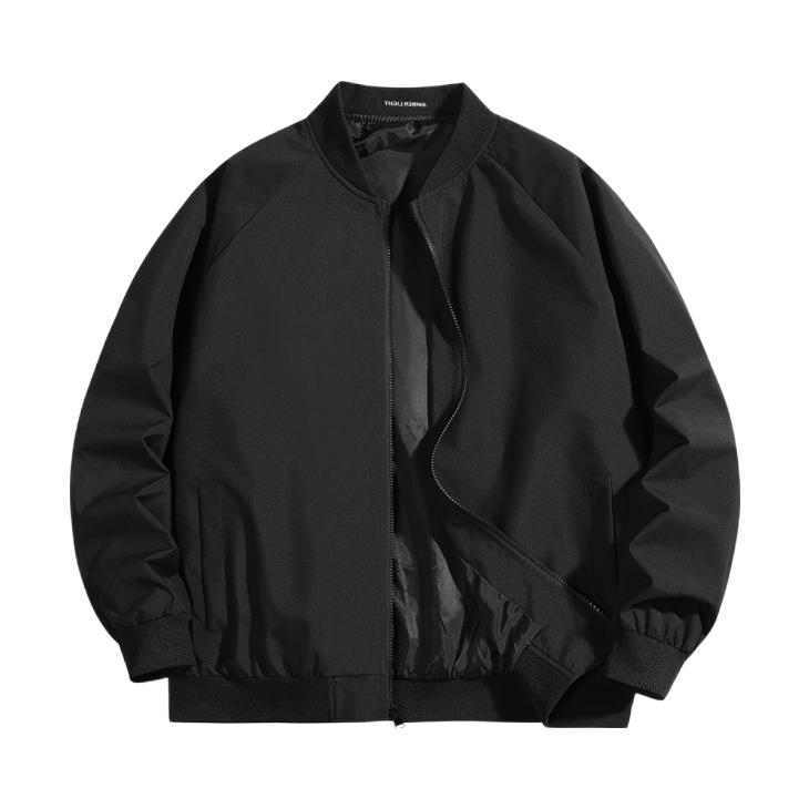 推荐商品：AMBER LIGHT  棒球领无性别主义美式复古学院风夹克 男女同款 NZ-BMJK767 黑