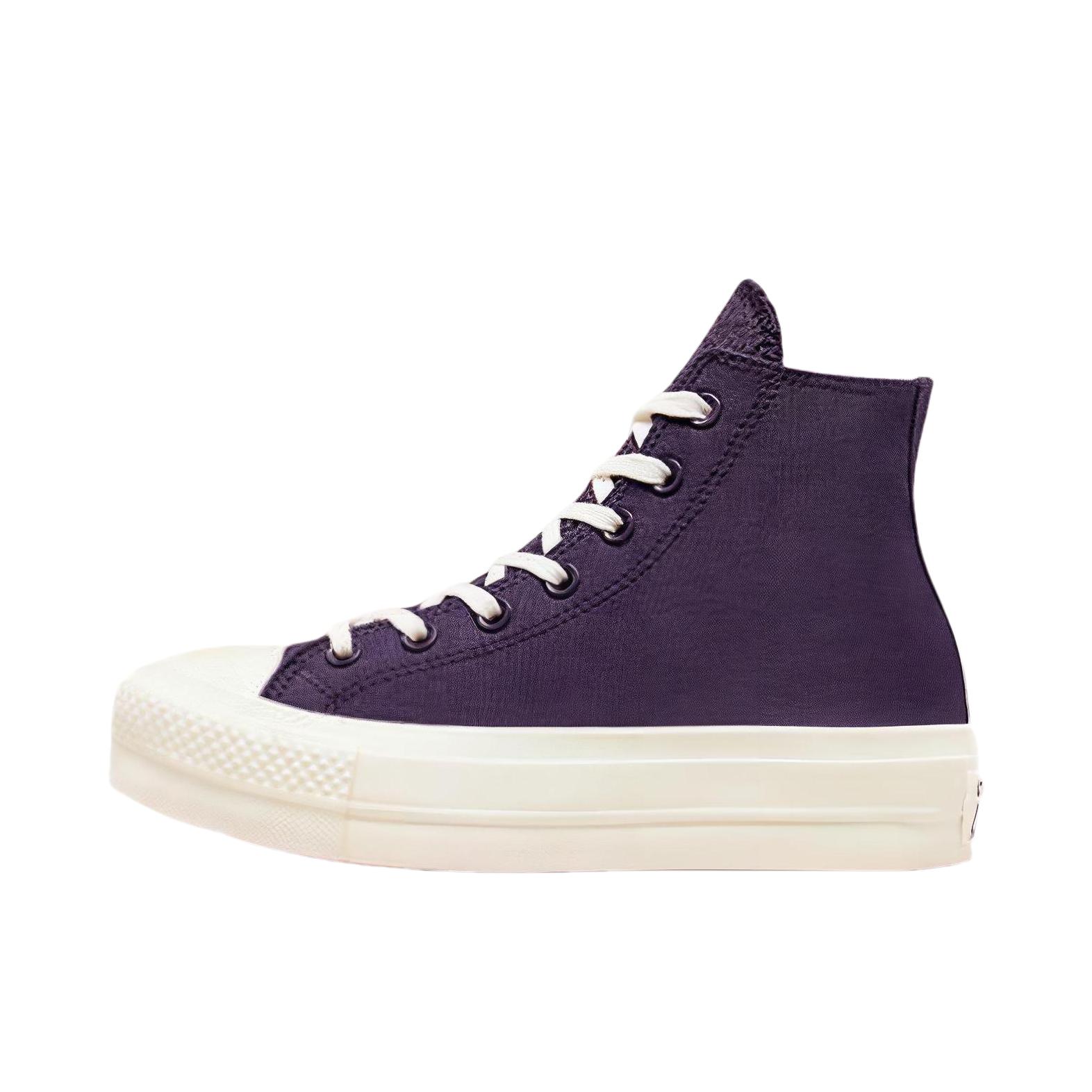 推荐商品：Converse/匡威 All Star Lift Platform 帆布鞋 透气防滑系带圆头 女款/紫色/白色