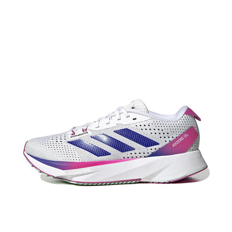 推荐商品：adidas Adizero SL1 跑鞋 碳板减震透气轻便备赛长跑训练 大童/蓝色/粉色/白色