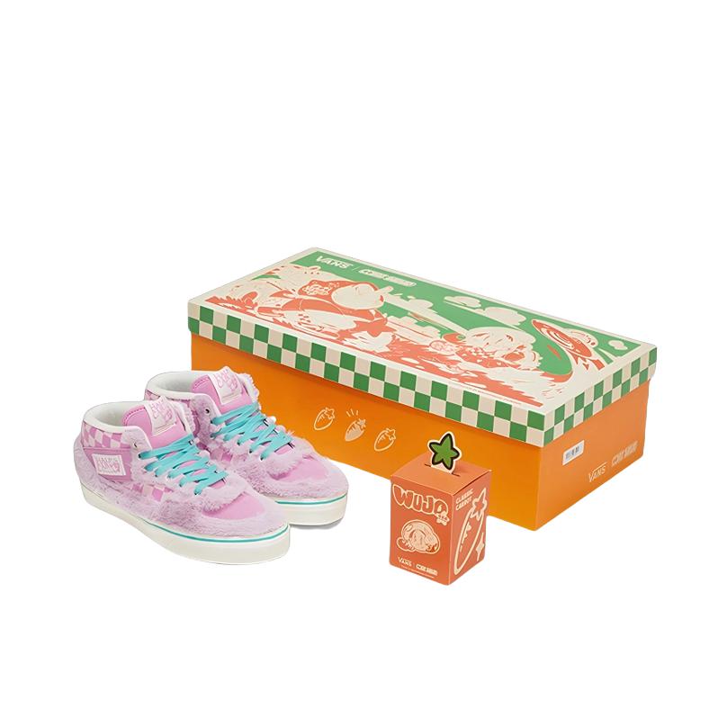 推荐商品：Vans/范斯 Skate Half 舒适百搭 美式 减震轻便 防滑耐磨 透气 帆布鞋 Miro&Wujo联名/盲盒款/女款/粉色