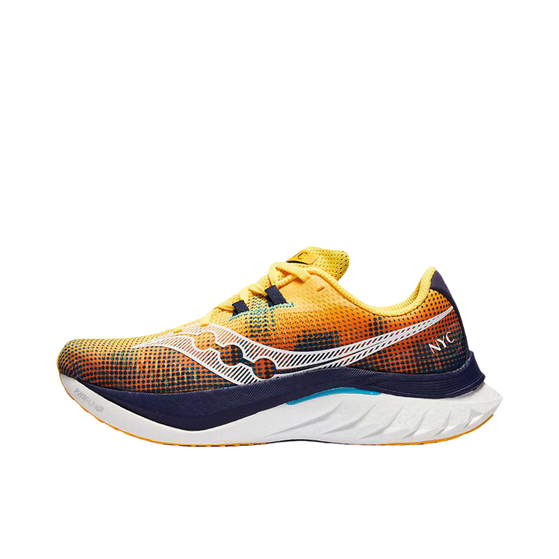 Saucony/索康尼 Endorphin Speed 啡速4 尼龙板 回弹 碳板 减震 防滑耐磨 防水 支撑 马拉松 跑鞋 男款/纽约/耀金蓝