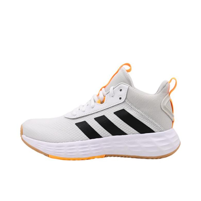 推荐商品：adidas OwnTheGame 2.0 篮球鞋 缓震回弹防滑耐磨健身时尚百搭实战训练 大童/米白色/黑色