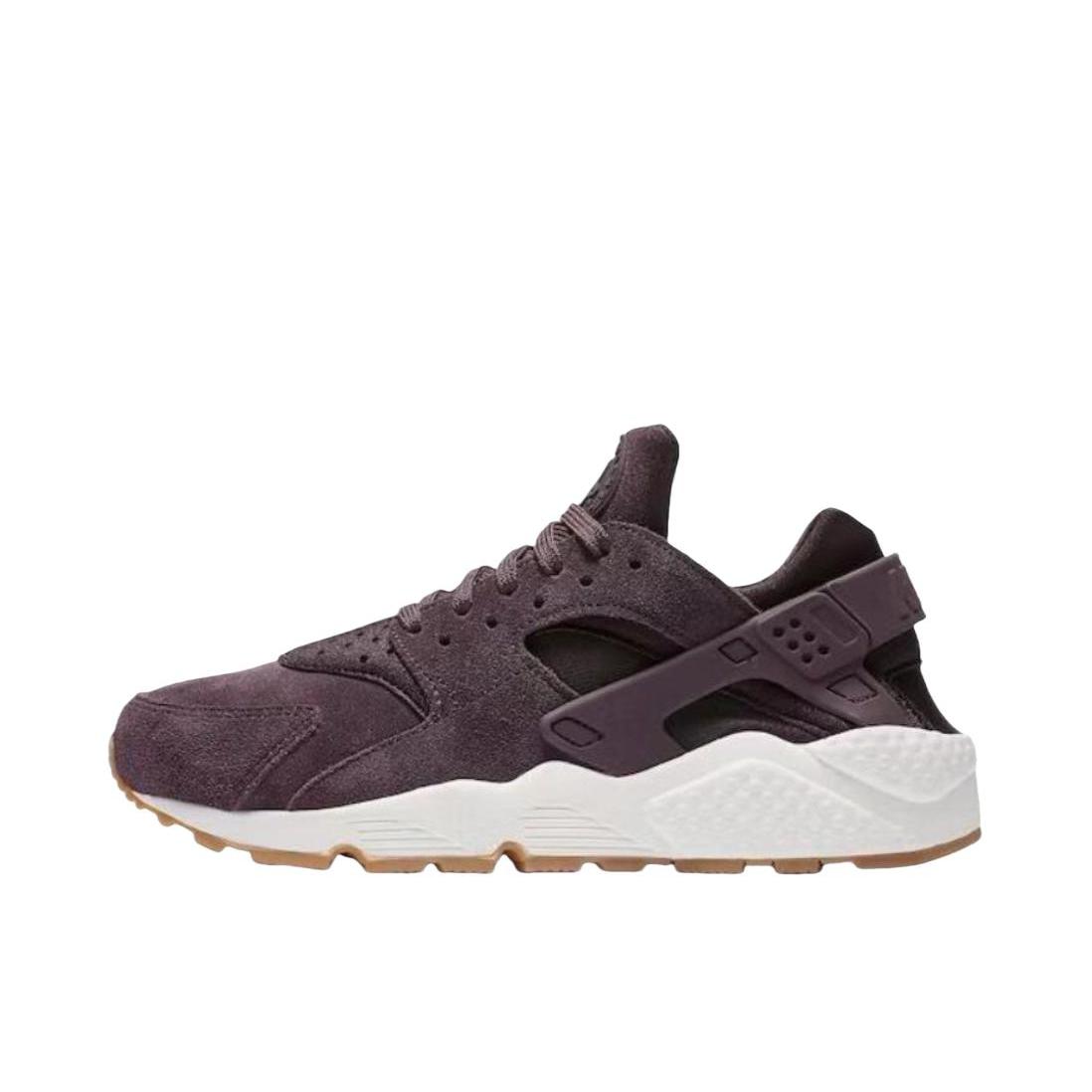 推荐商品：Nike Air Huarache 跑鞋 轻便透气舒适耐磨缓震复古防滑织物合成革运动低帮圆头 女款/酒红色