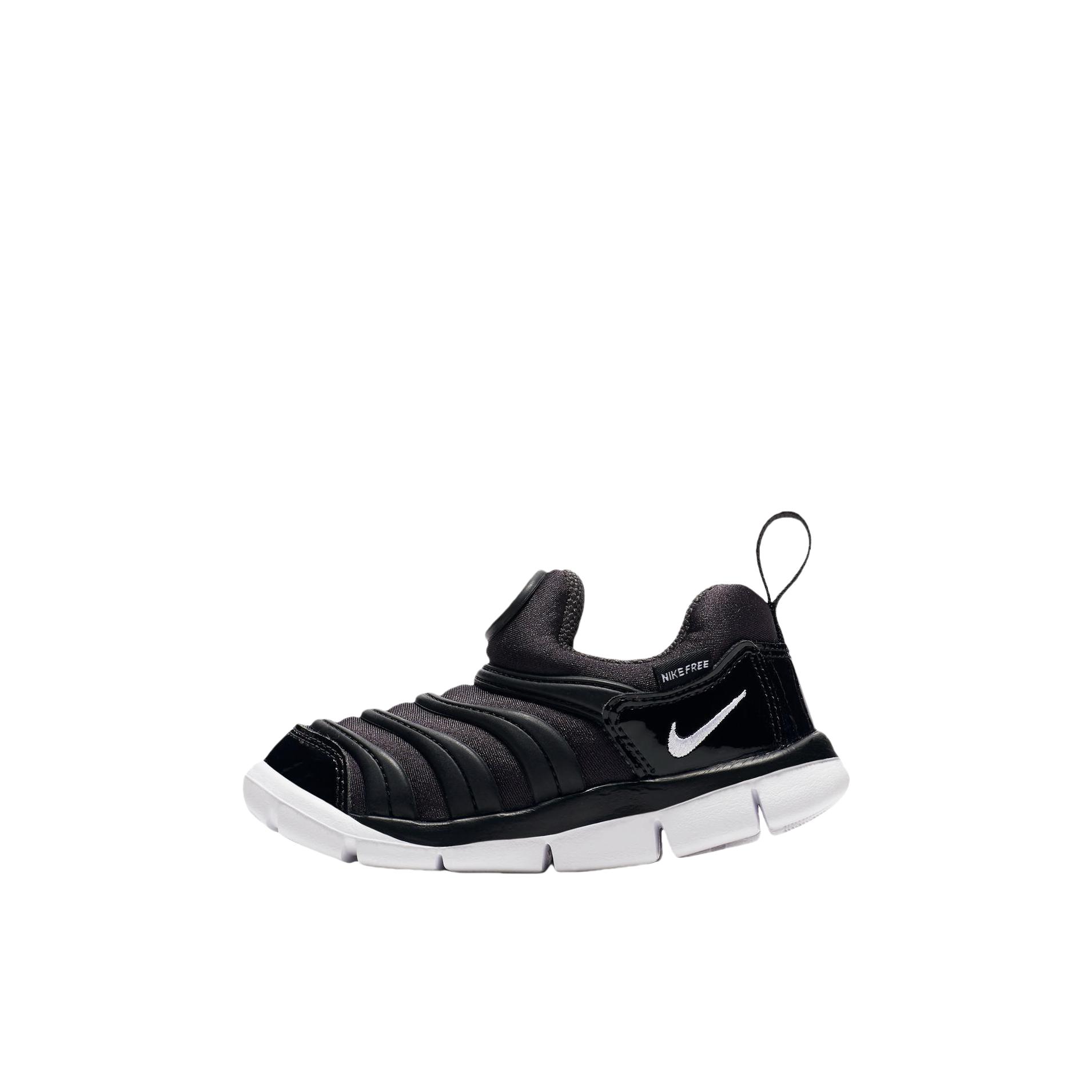 Nike Dynamo Free 防滑耐磨 减震回弹 轻便运动 舒适透气 一脚穿 学步鞋儿童 婴童/黑色/白色