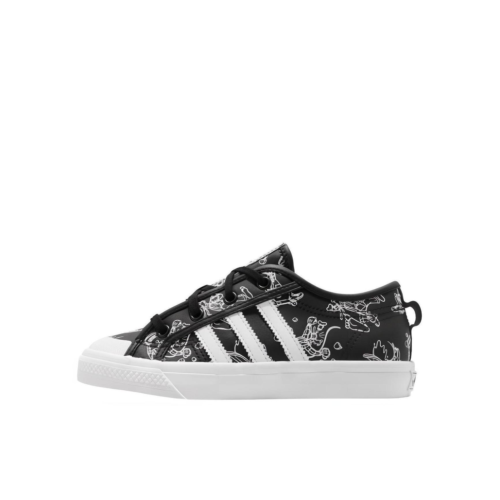 推荐商品：adidas Originals Nizza 防滑耐磨 童鞋 小童/迪士尼联名/黑色/白色