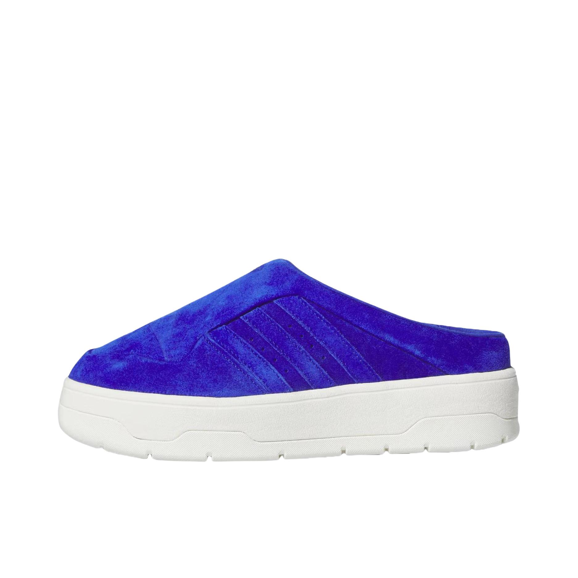 推荐商品：adidas Originals RIVALRY MULE 舒适防滑 防磨包头 经典百搭 时尚潮流 冬季拖鞋 女款/蓝色 