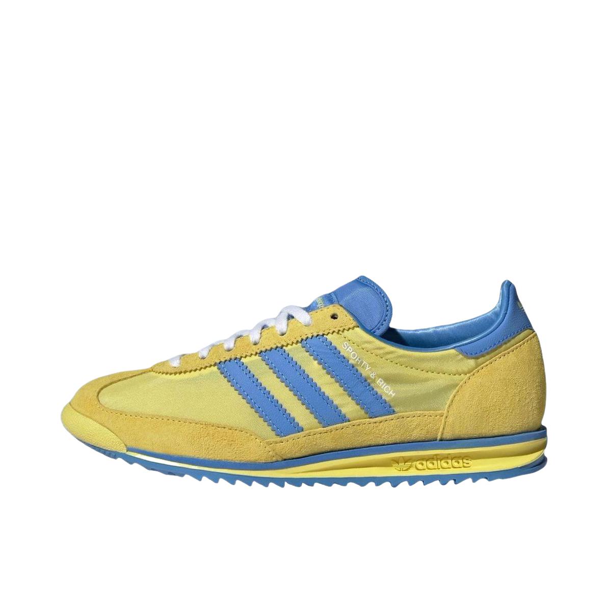 推荐商品：【马思纯同款】 adidas Originals SL 72 T头鞋 德训鞋 运动休闲鞋 轻便防滑耐磨透气舒适简约复古 SPORTY & RICH联名/黄色