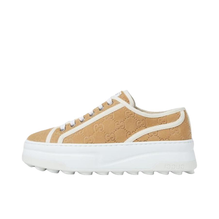 推荐商品：Gucci Tennis 1977系列 舒适时尚 厚底 板鞋 女款/米色