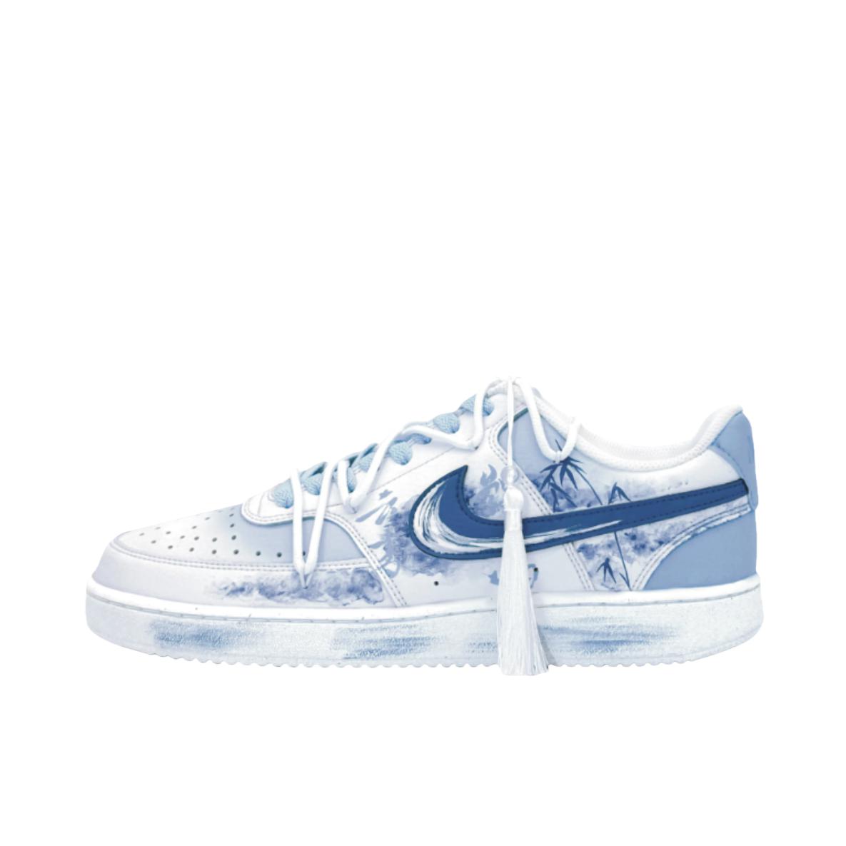 推荐商品：【定制球鞋】 Nike Court Vision 1 板鞋 防水美式简约防滑减震复古 青花瓷  