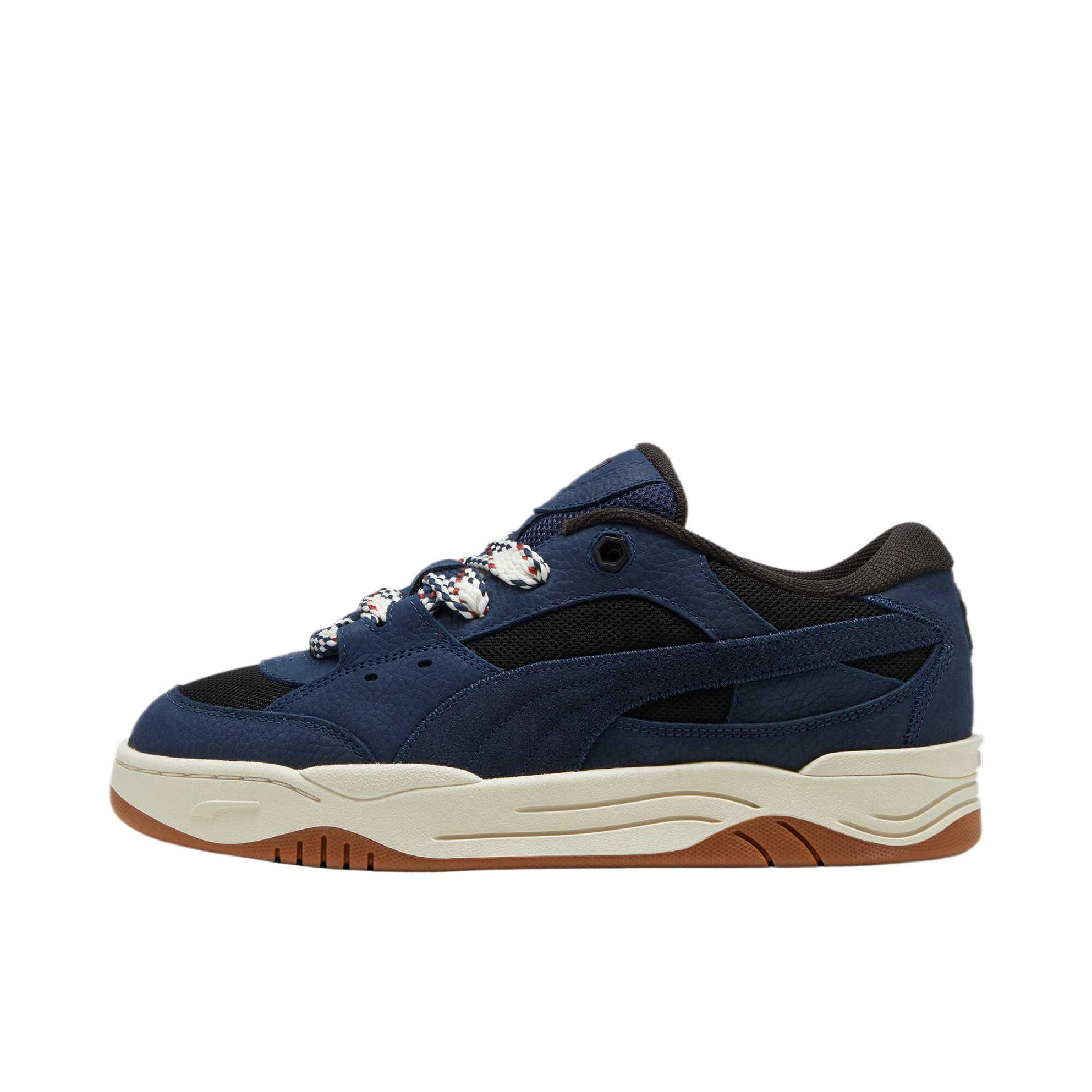 推荐商品：Puma/彪马 180 LACE INTEREST 板鞋 面包鞋 复古时尚百搭防滑耐磨轻便系带增高 黑色/海军蓝