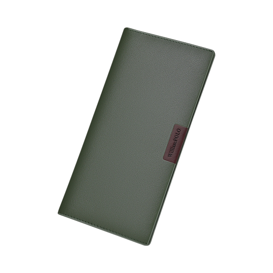 推荐商品：williampolo 薄款商务休闲复古风头层牛皮真皮西服夹长款钱包