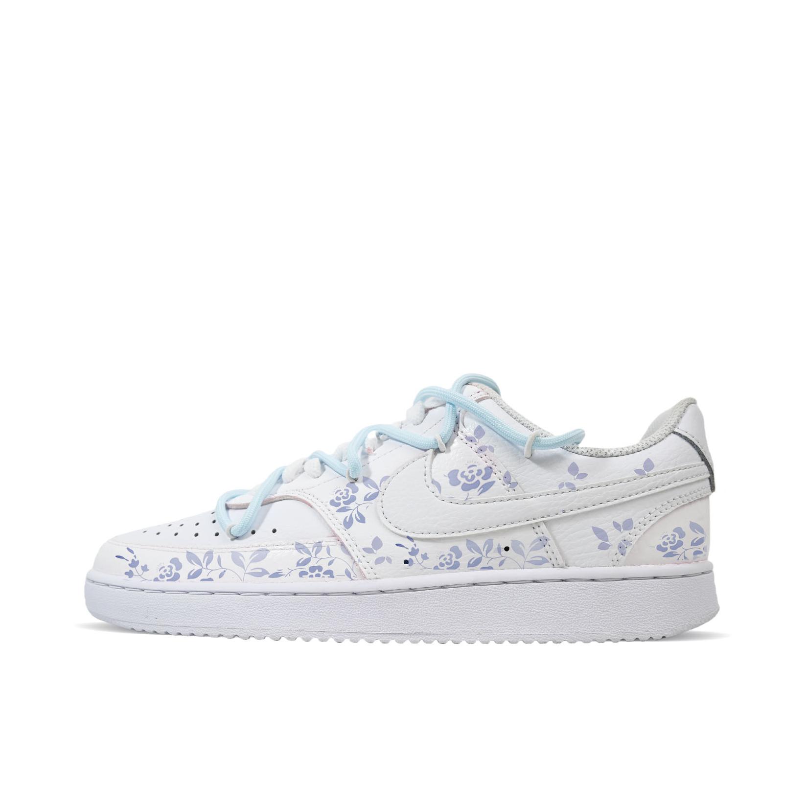 推荐商品：【定制球鞋】 Nike Court Vision 1 板鞋 防水美式简约防滑减震复古 男款/光变青花  