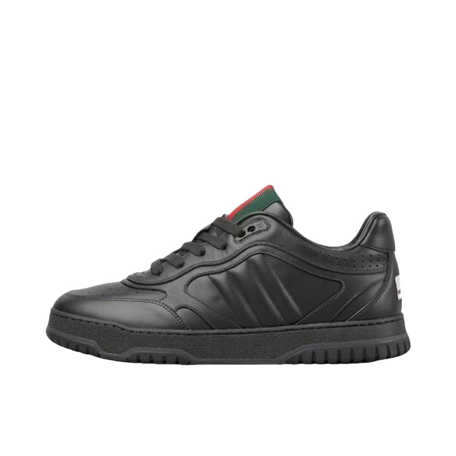 推荐商品：Gucci/古驰 Re-Web 皮革 低帮 粒面纹理 板鞋 786186 AADJ9 黑色