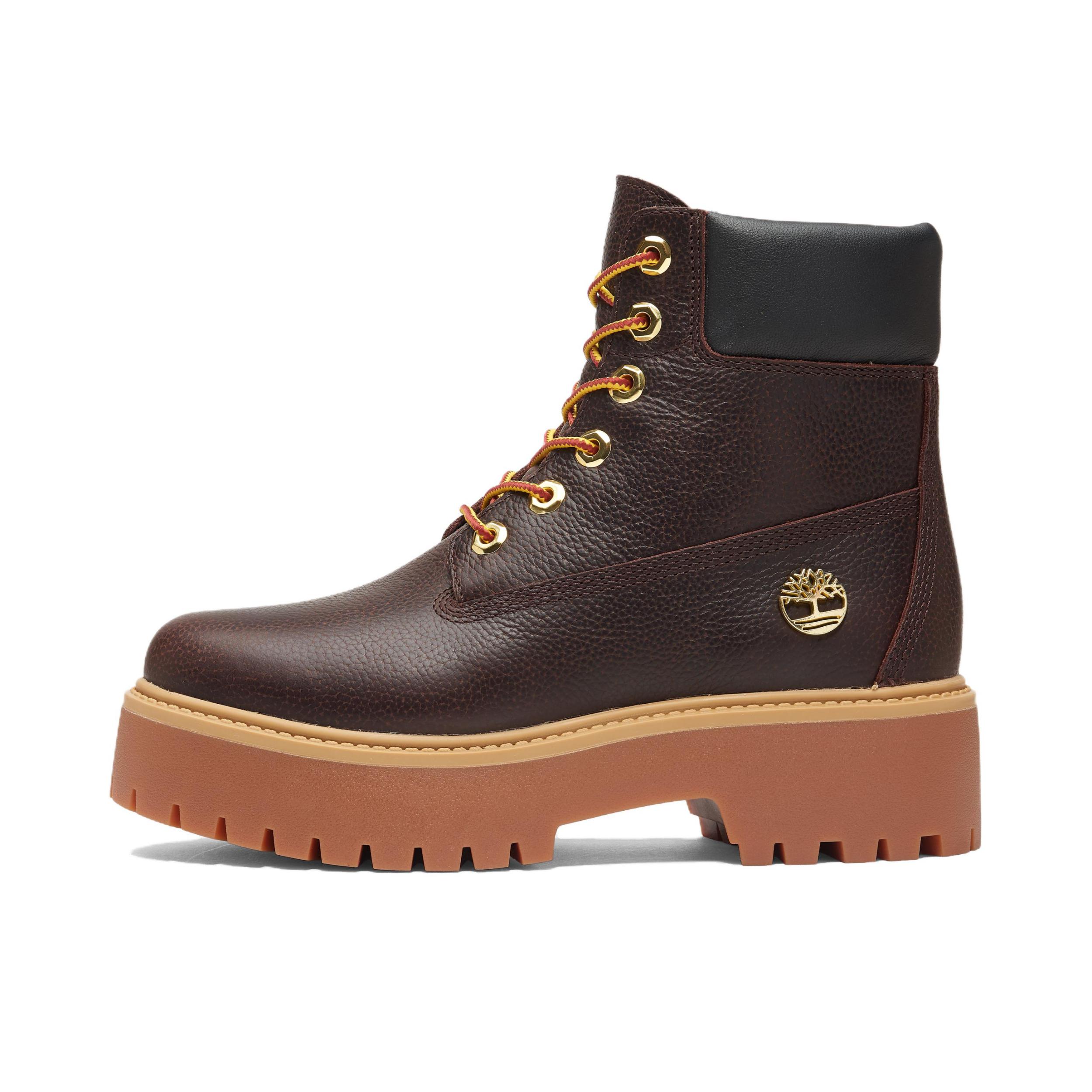 推荐商品：Timberland/添柏岚 Stone Street Espresso 短筒 防滑 厚底 圆头 马丁靴 女款/棕色 