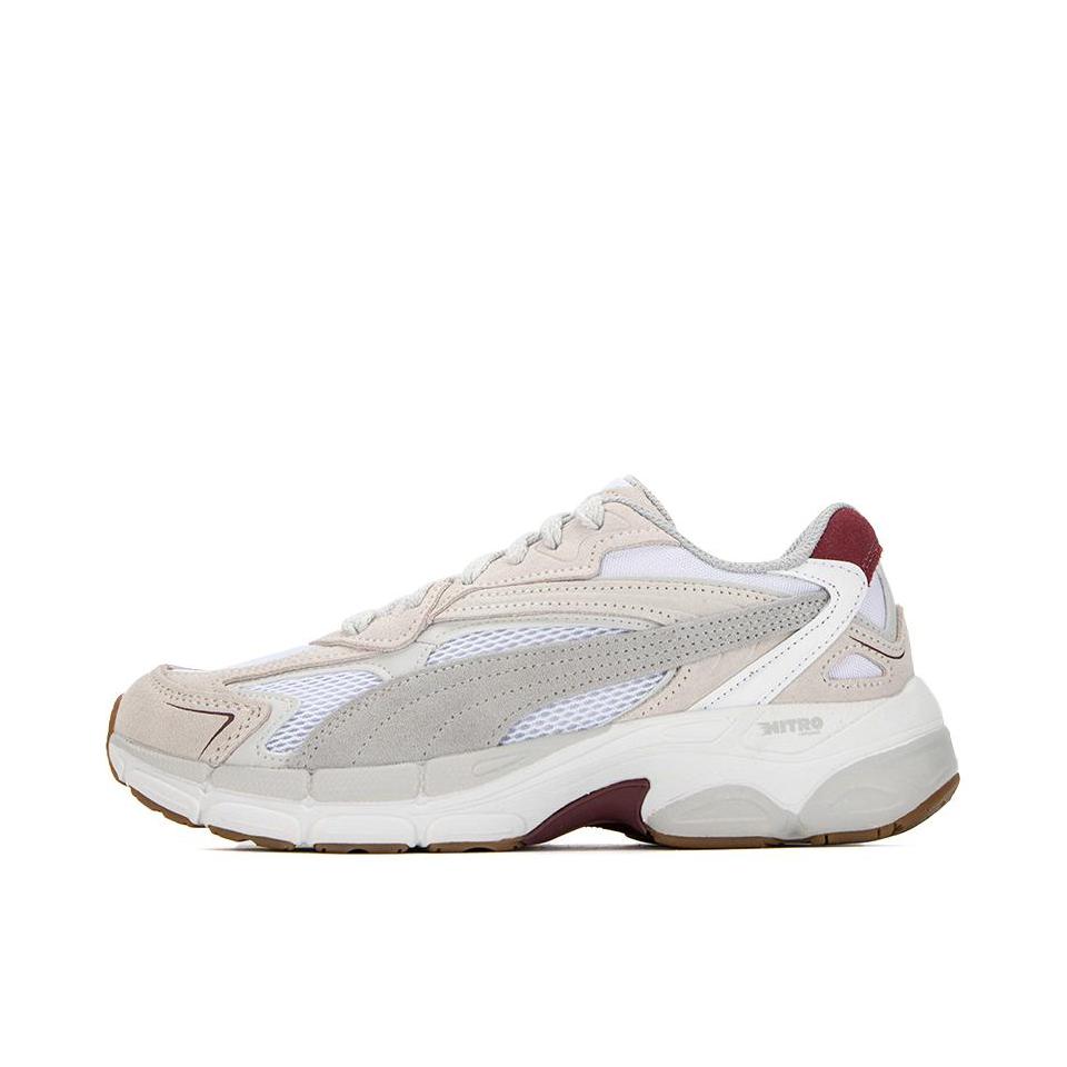 推荐商品：Puma/彪马 Teveris Nitro 运动休闲鞋 减震透气舒适耐磨潮流百搭复古圆头回弹 白色/浅灰色/红色