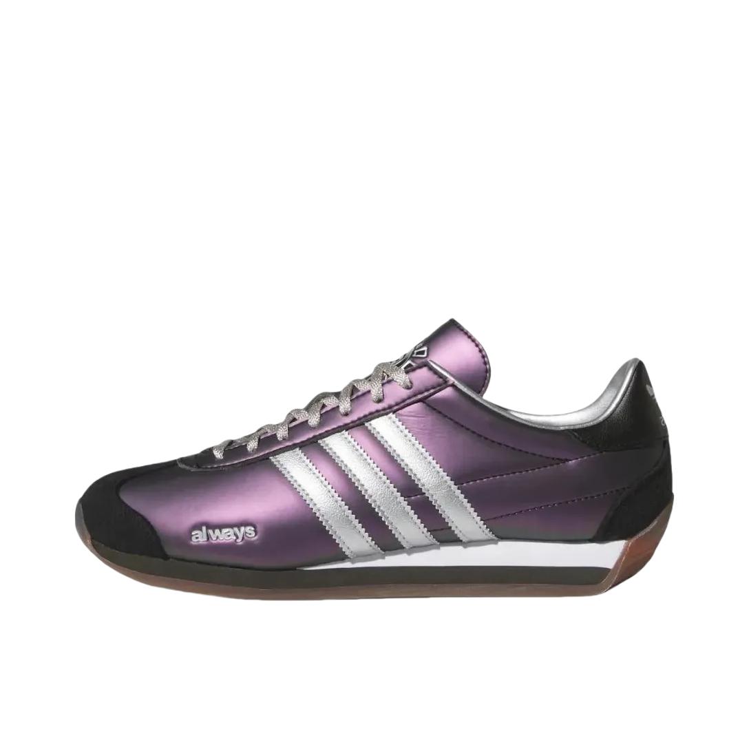 推荐商品：adidas Originals Country OG 牛皮 织物 轻便舒适 圆头 防滑耐磨 复古 运动休闲鞋 Always Do What You Should Do联名/紫色