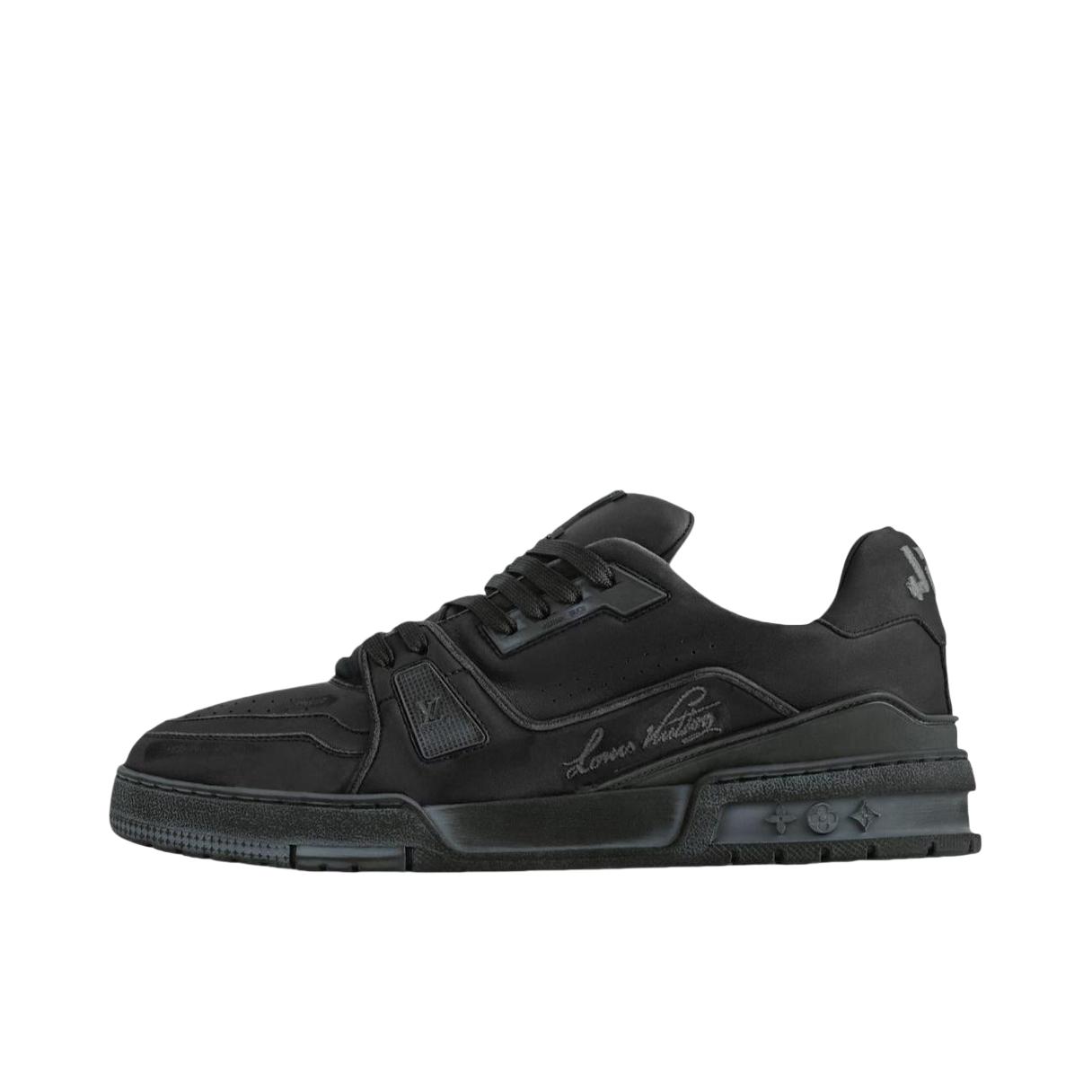 Louis Vuitton Trainer系列 时尚 牛皮 圆头 防滑 轻便 板鞋 正黑色