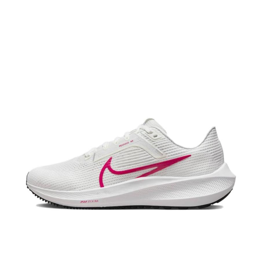 推荐商品：Nike Air Zoom Pegasus 40 跑鞋 缓震网面透气轻质飞马田径训练回弹支撑圆头 女款/峰顶白/黑色/火莓色 
