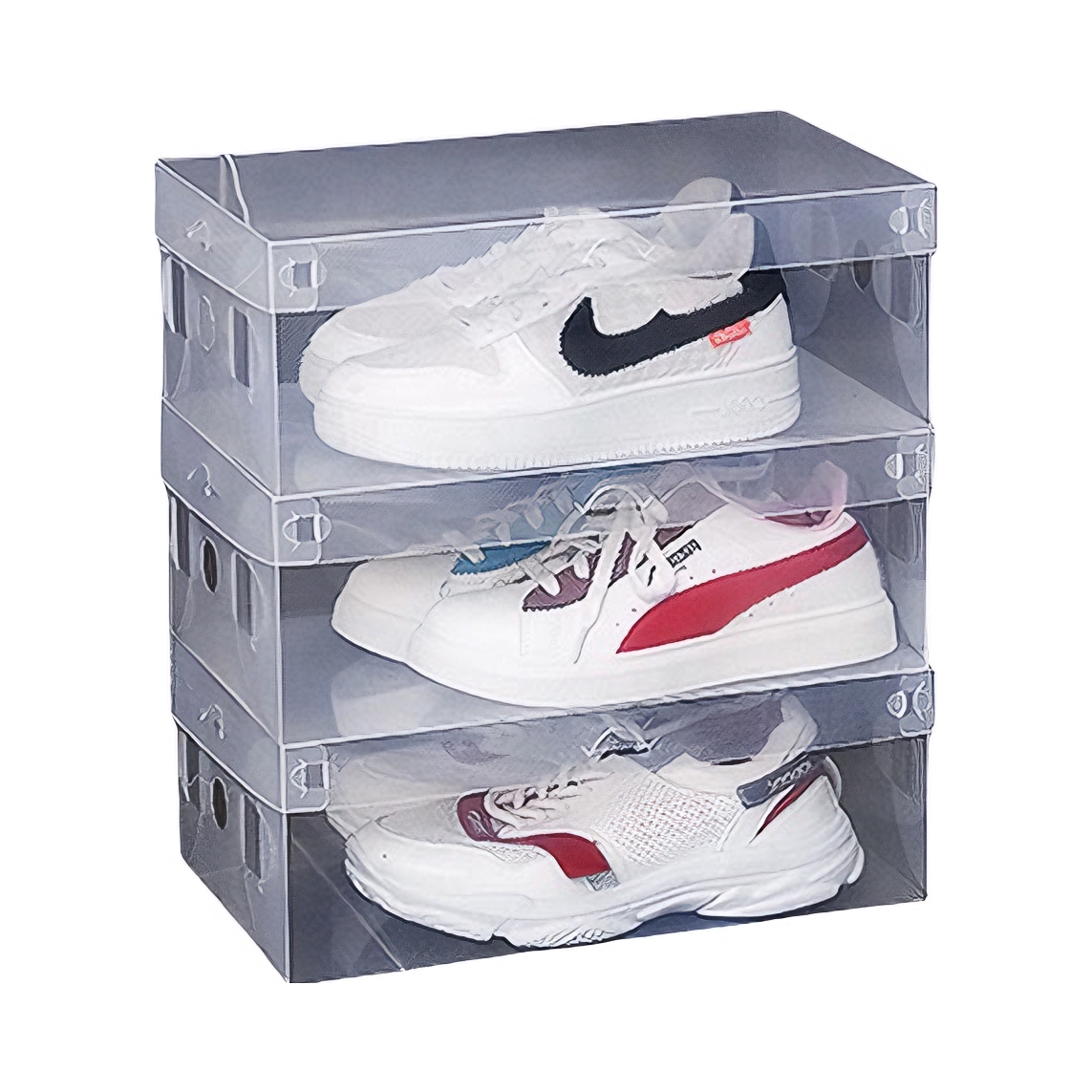 推荐商品：洇逸钧 翻盖式 简易折叠透明鞋盒 收纳盒 LH011