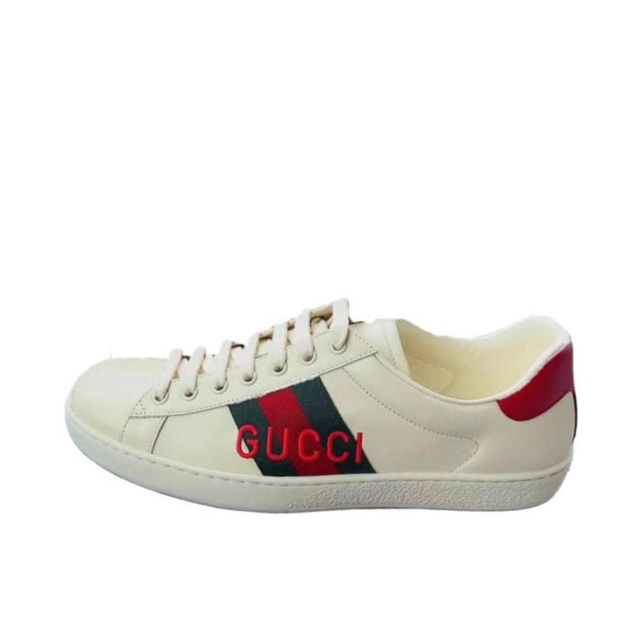 推荐商品：Gucci 皮革 圆头 系带 低帮 板鞋 白色