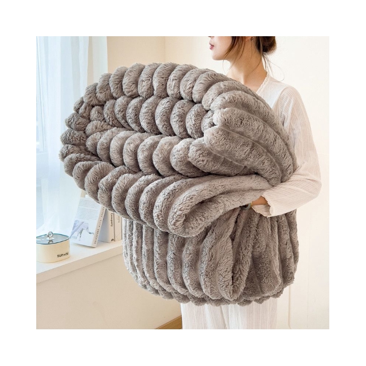 知拾 兔毛绒 多功能毛毯