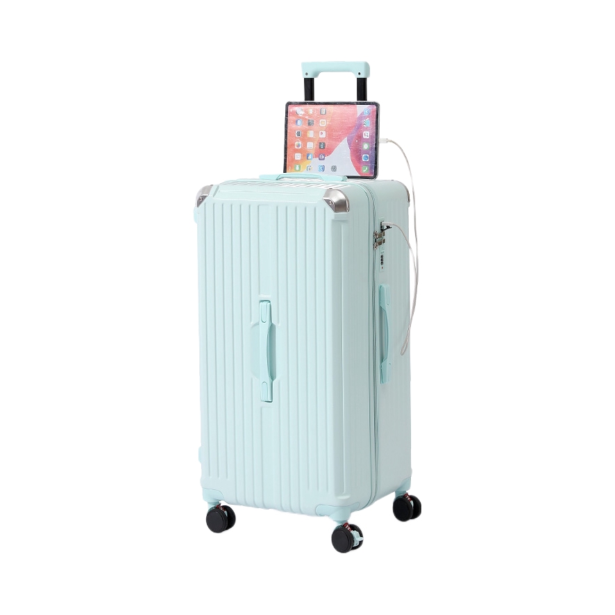 推荐商品：喜朗顿 37分2024新款多功能杯架大容量学生情侣款高档行李箱拉杆箱密码皮箱子旅行箱